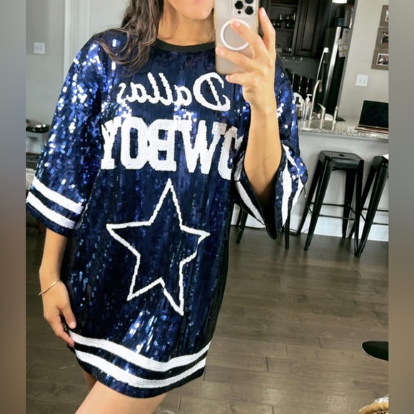 NWT- GO COWBOYS! SEQUIN GAME DAY DRESS! - Picture 2 of 7